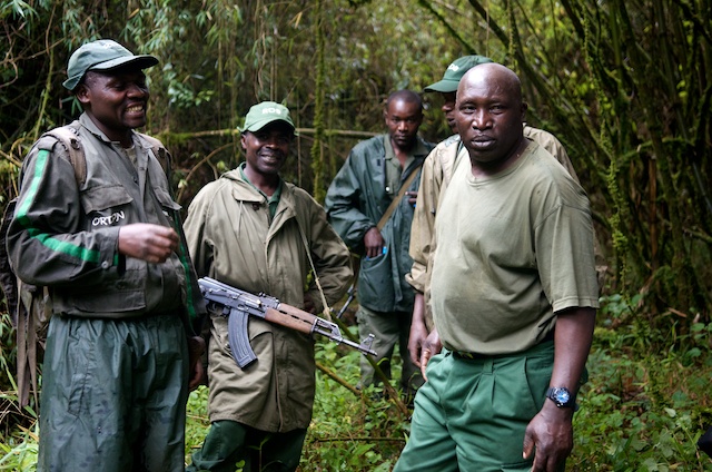 Armed Game Ranger in Volcanoes National Park to improve the Safety of travelers in Rwanda National Parks.