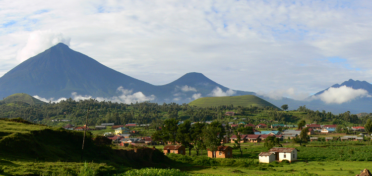 Virunga Mountains in Congo